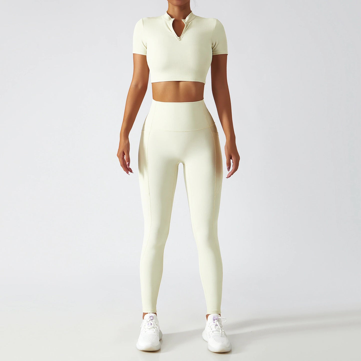 Yoga Set 2 Piece Women Sportswear Workout Clothes Women Sport Sets Suits for Fitness Long Sleeve Seamless Gym Push up Leggings