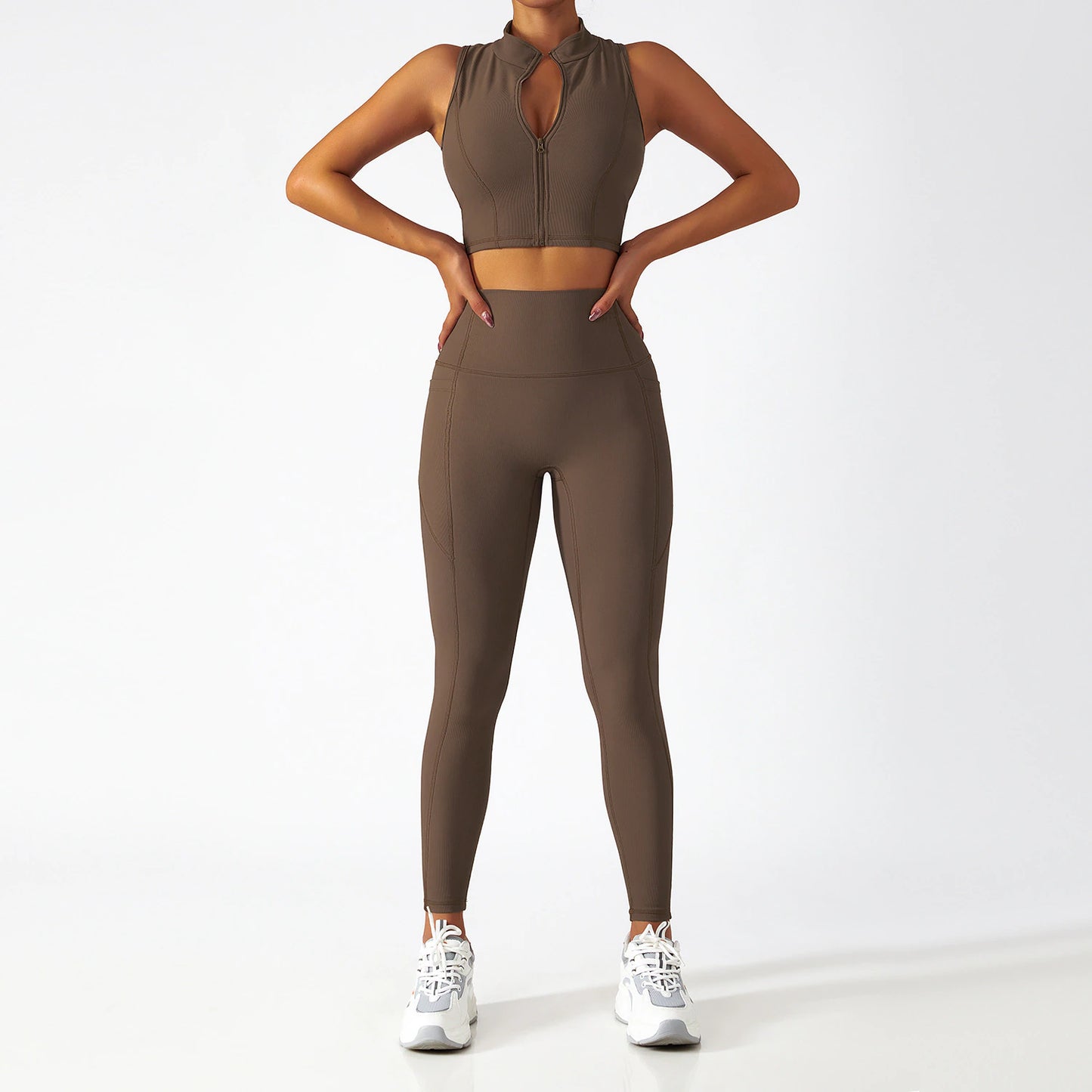 Yoga Set 2 Piece Women Sportswear Workout Clothes Women Sport Sets Suits for Fitness Long Sleeve Seamless Gym Push up Leggings