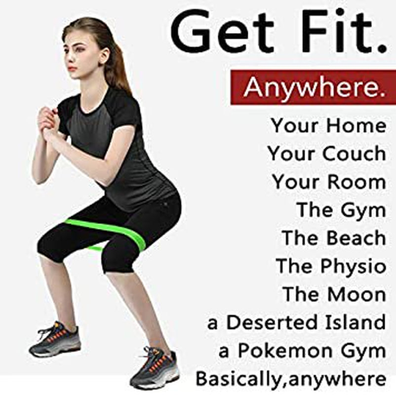 Resistance Full Loop Exercise Bands for Fitness, Home, Strength, Pilates, Yoga, Training, Therapy, Weight Loss with All Natural Latex Set of 5 12” X 2”.