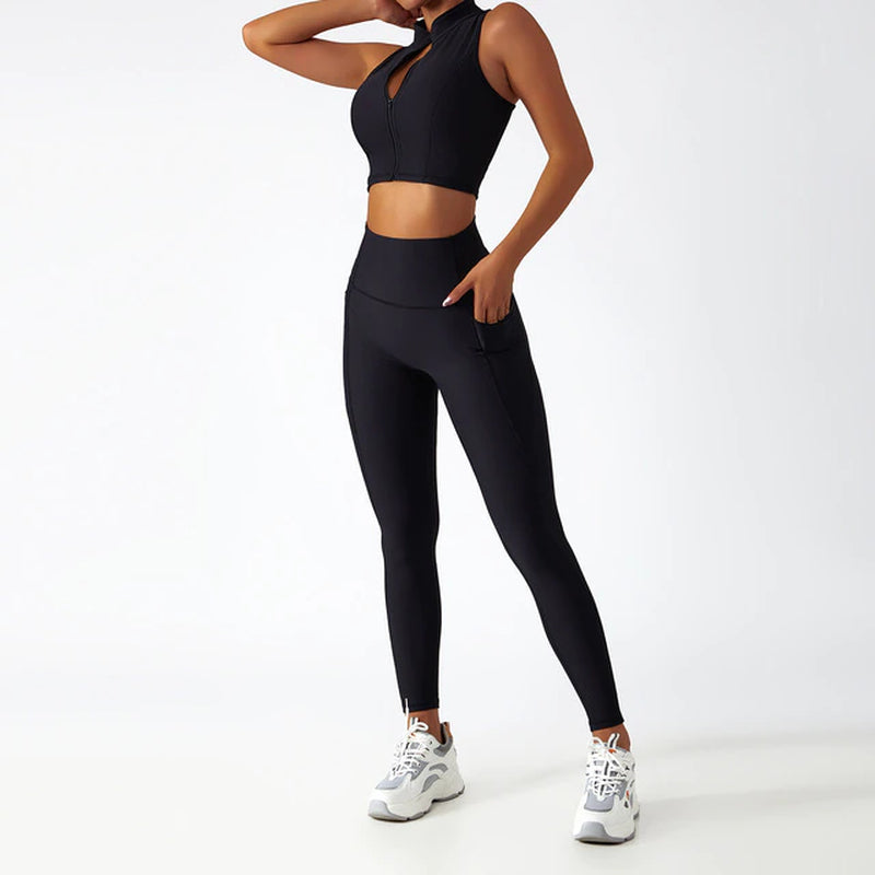 Yoga Set 2 Piece Women Sportswear Workout Clothes Women Sport Sets Suits for Fitness Long Sleeve Seamless Gym Push up Leggings
