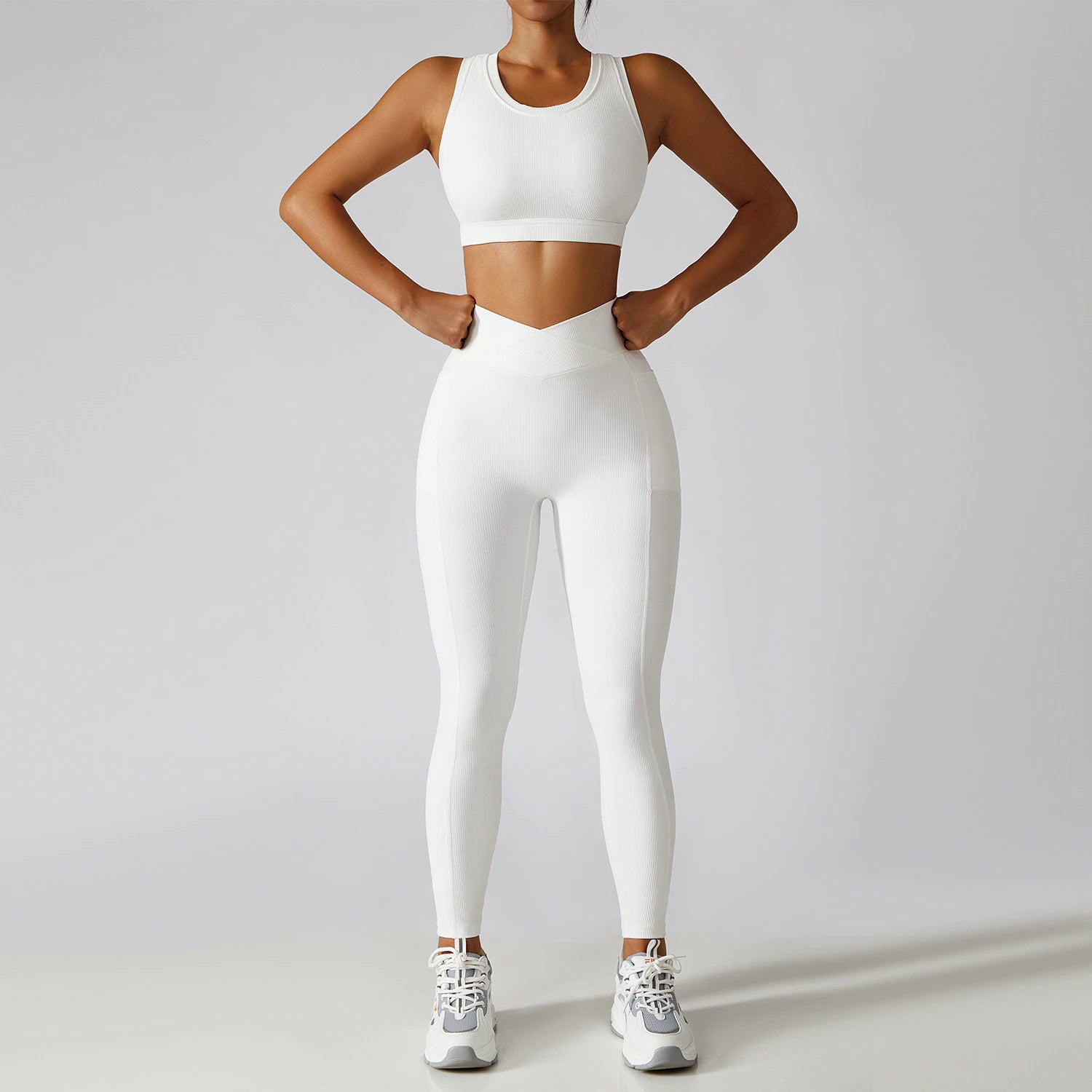 Women Yoga Suit Crop- Bra Leggings Gym Wear Workout Sportswear Fitness High  Waist Long Pant Sport Suit