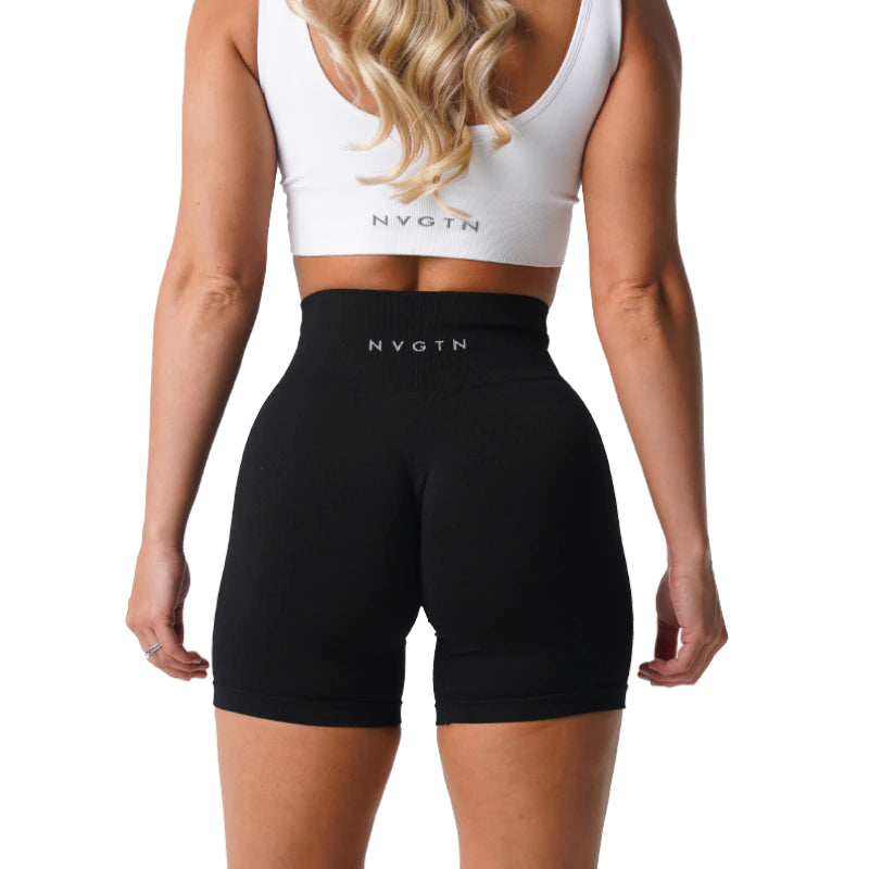 Lycra Spandex Solid Seamless Shorts Women Soft Workout Tights Fitness