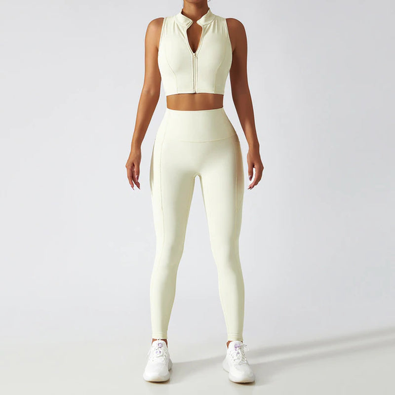 Yoga Set 2 Piece Women Sportswear Workout Clothes Women Sport Sets Suits for Fitness Long Sleeve Seamless Gym Push up Leggings