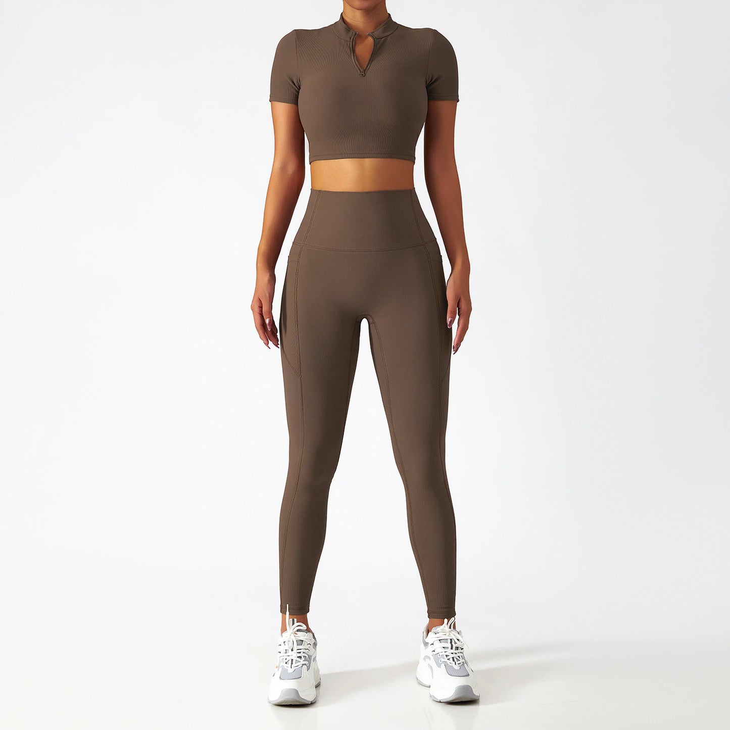Yoga Set 2 Piece Women Sportswear Workout Clothes Women Sport Sets Suits for Fitness Long Sleeve Seamless Gym Push up Leggings