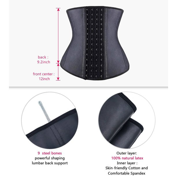 Short Torso Waist Trainer for Women - Latex Material