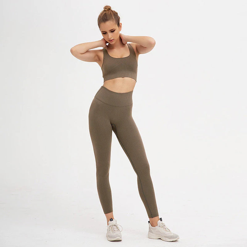 2 Piece Set Sportswear Workout Clothes for Women Sports Bra and Leggin –
