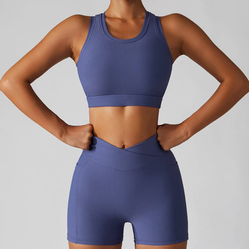 2 Pieces Seamless Women Tracksuit Yoga Set Running Workout Sportswear –