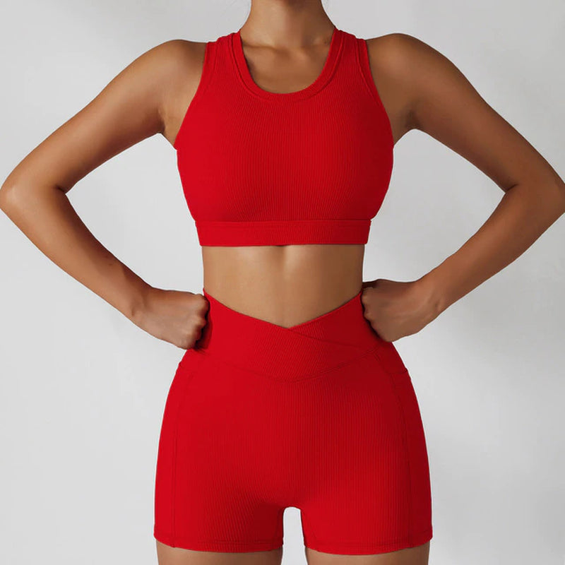 Capreze Women Workout Sets Short Sleeve Tops Long Pants 2 Piece Outfit  Sport Sets Gradient Fitness Letter Print Tracksuit Red XL