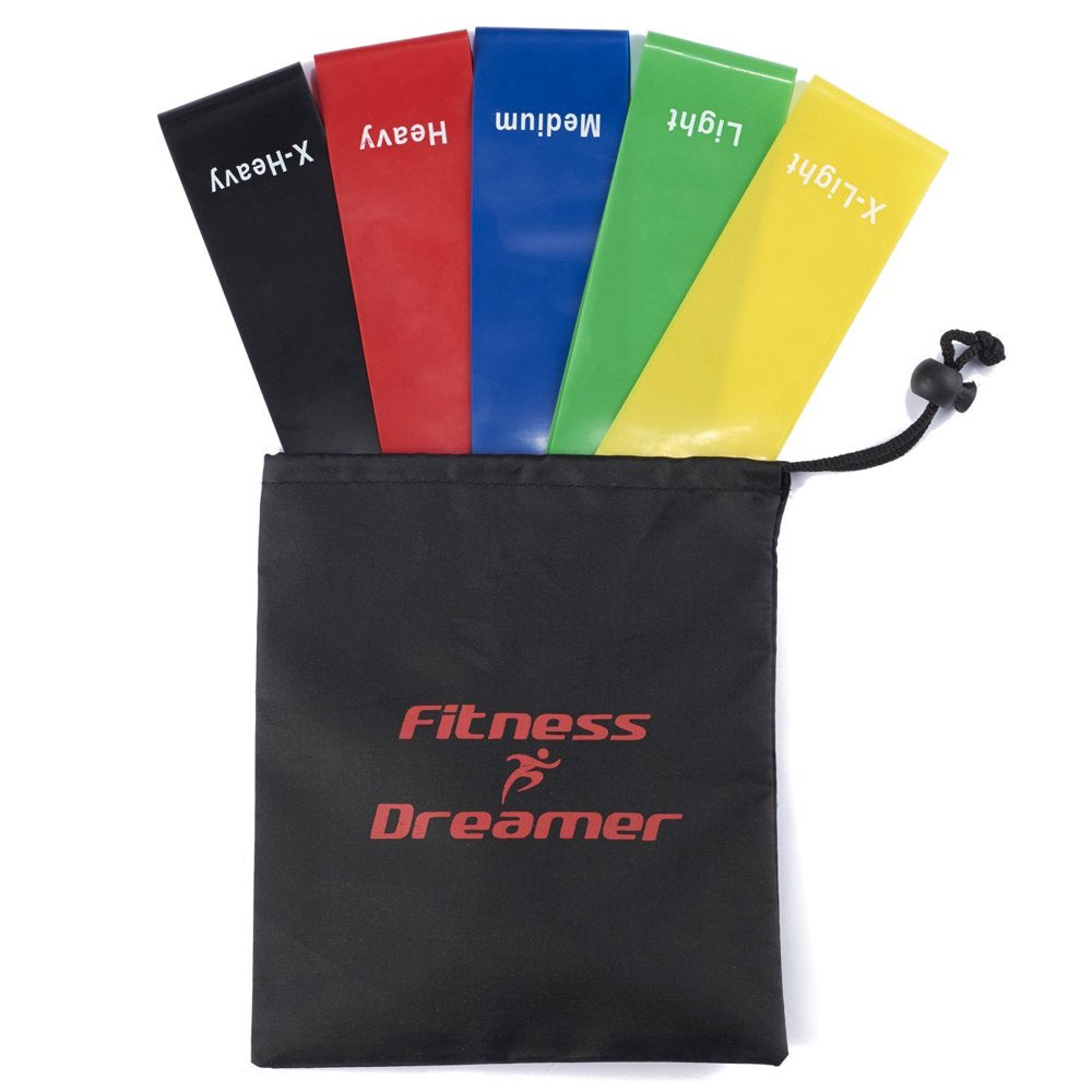 Resistance Bands, Exercise Loop Bands and Workout Bands by Set of 5, 12 In. Fitness Bands for Training or Physical Therapy-Improve Mobility and Strength