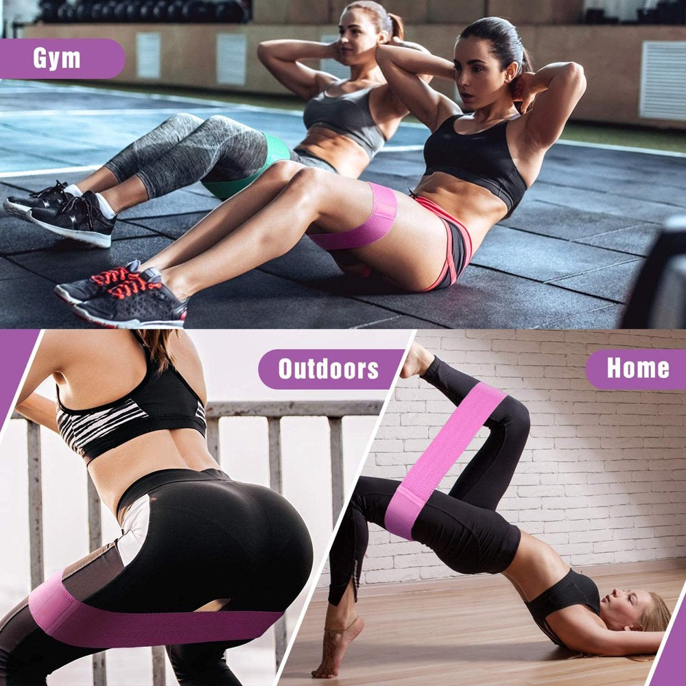 Fabric Loop Resistance Bands: anti Slip Fabric Fitness Band for Legs and Butt All Training Levels