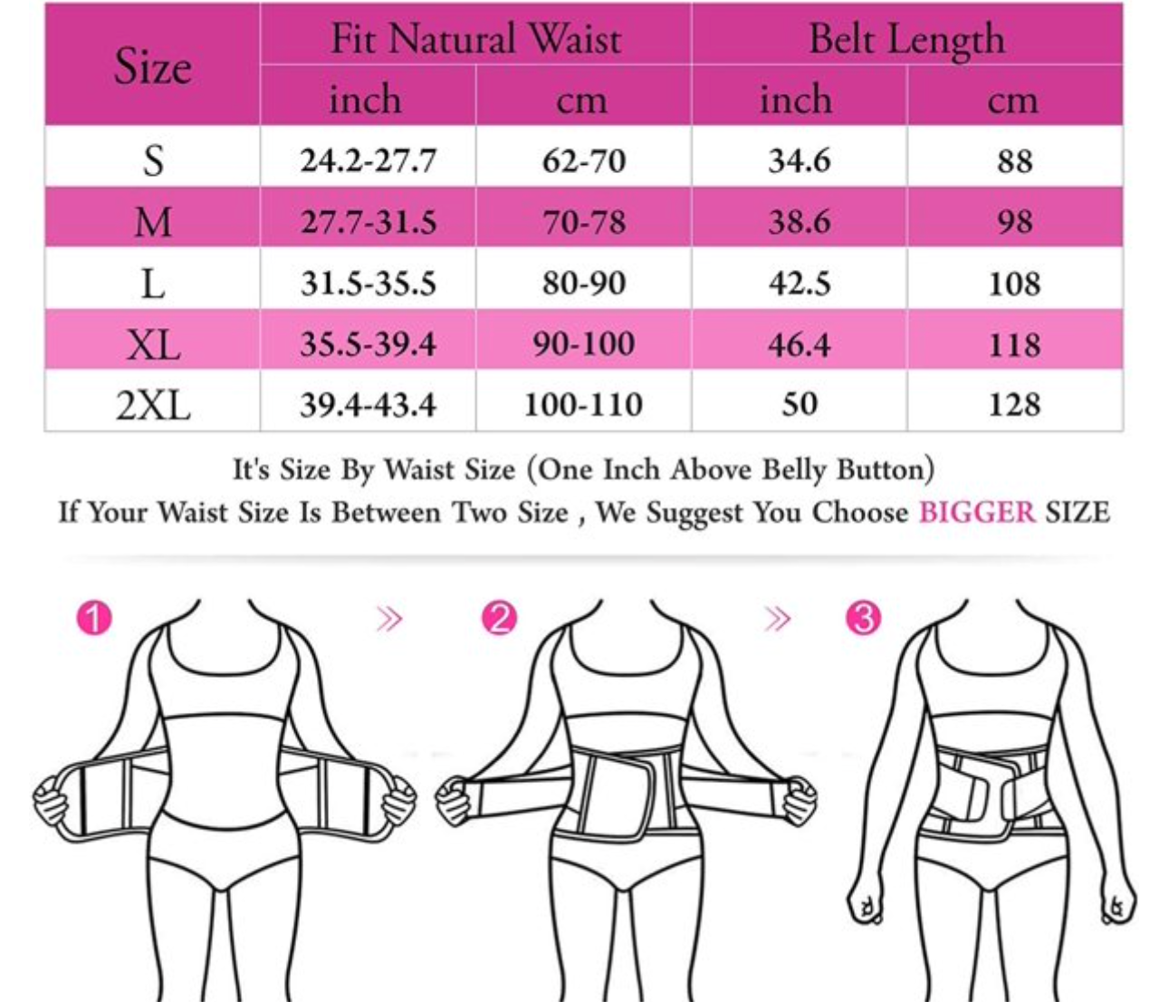 Women Waist Trainer Sweat Band Belt - Slimming Sauna Waist Trimmer (ROSE COLOR)