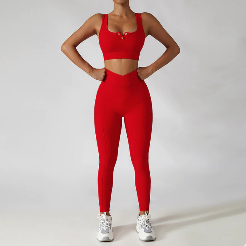 2 Pieces Seamless Women Tracksuit Yoga Set Running Workout Sportswear Gym Clothes Fitness Bra High Waist Leggings Sports Suit