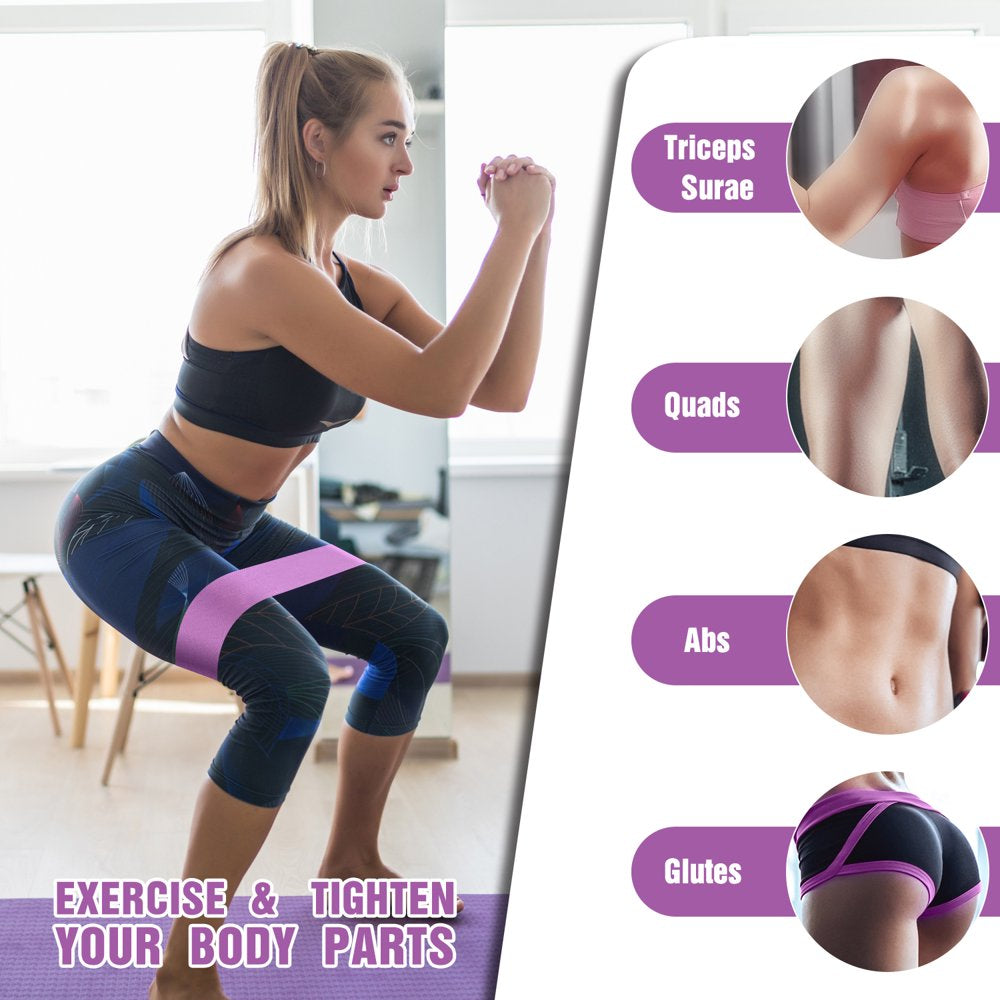 Clever Yoga Resistance Bands for Legs and Butt Set - 3 Non-Slip