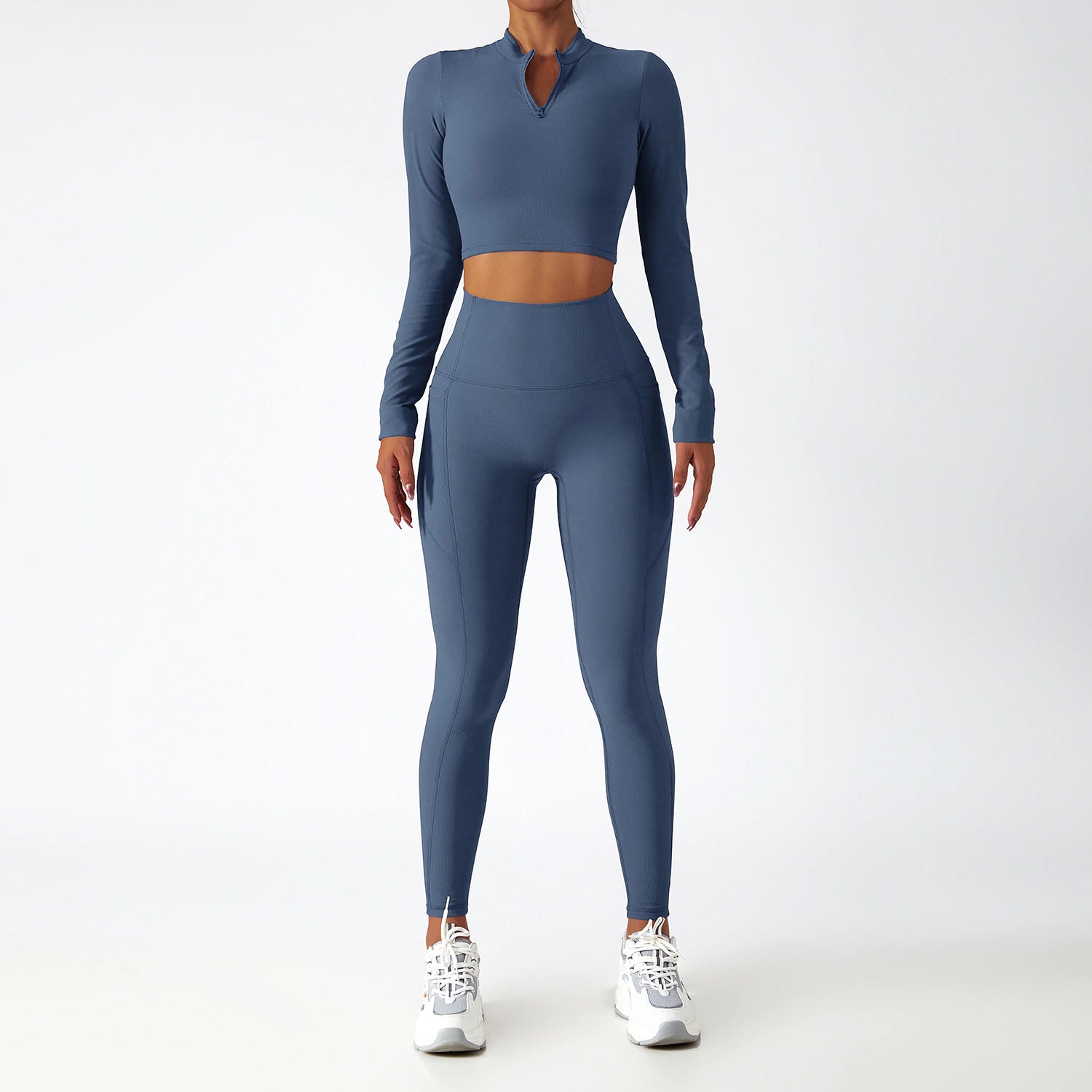 Women Seamless Yoga Set Sport Suit Gymwear Workout Clothes Long